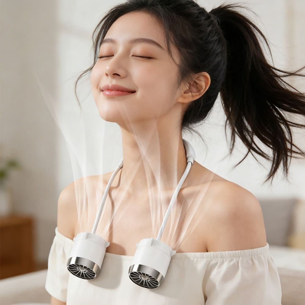 Portable Neck Hanging Mini Cooling Fan – Hands-Free Wearable Air Conditioner (360° Cooling Fan)