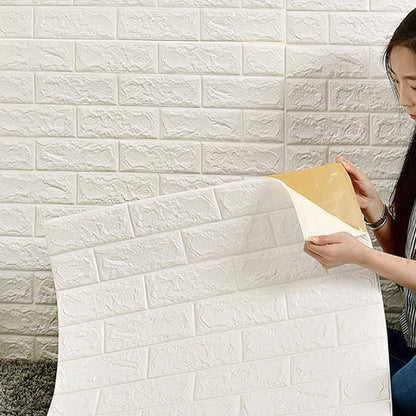 Pack of 3 Self-Adhesive 3D Foam Sheet For Brick Wall PE Foam Sheet