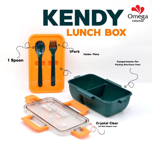 Kendy Lunch Box for School Kids with Spoon and Fork 850ML