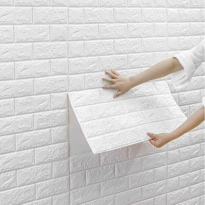 Pack of 3 Self-Adhesive 3D Foam Sheet For Brick Wall PE Foam Sheet