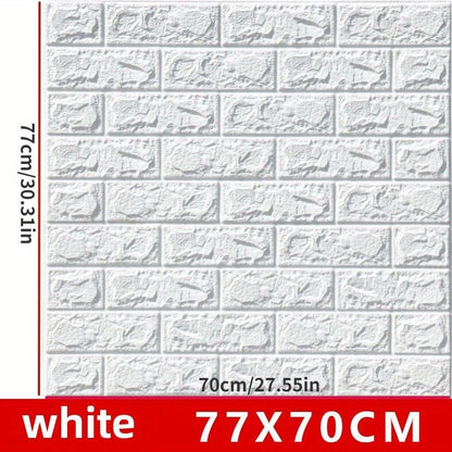 Pack of 3 Self-Adhesive 3D Foam Sheet For Brick Wall PE Foam Sheet